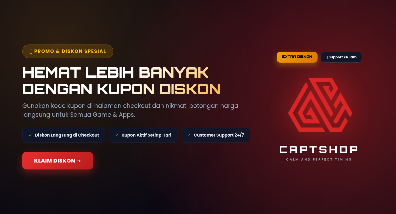 Promo & Diskon Spesial Kupon CAPTSHOP